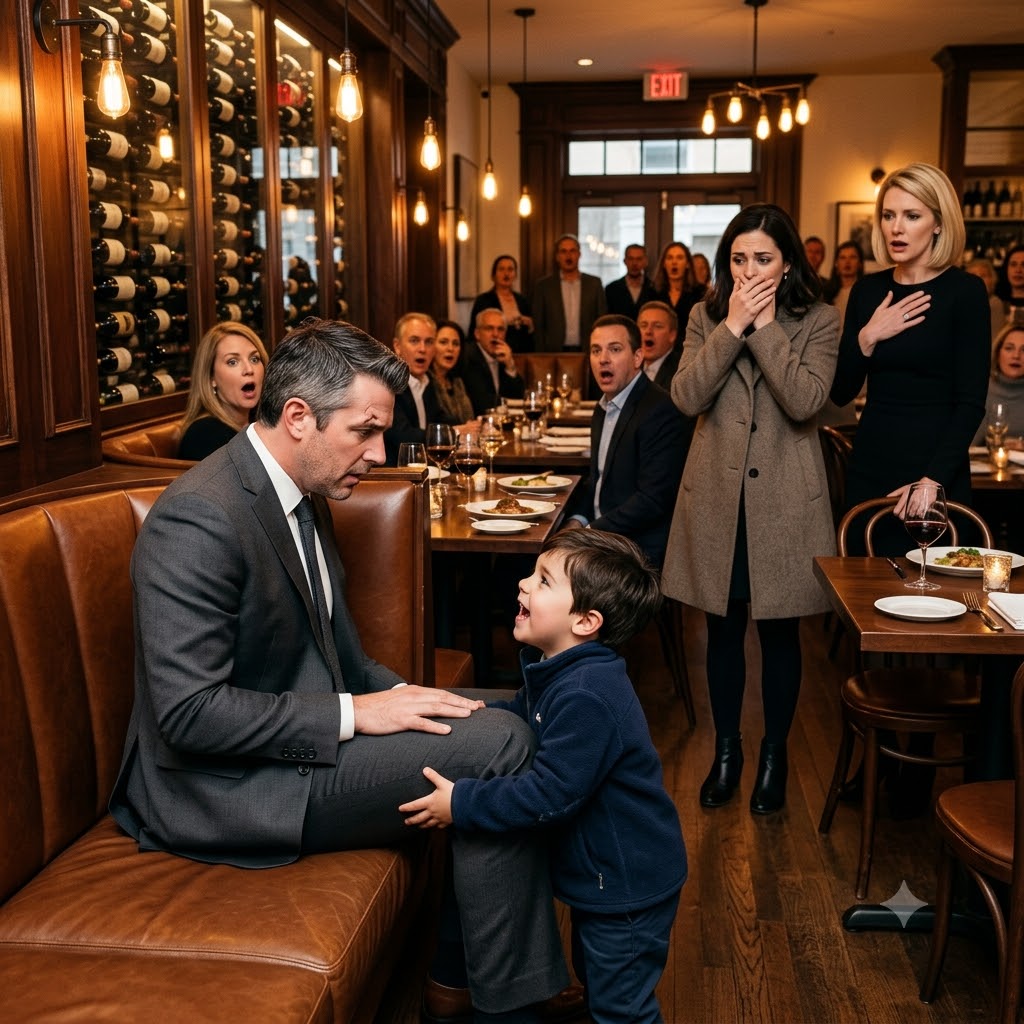 I took my son and my best friend out for dinner. We had barely walked into the restaurant when my son sprinted over, threw his arms around a strange man’s leg