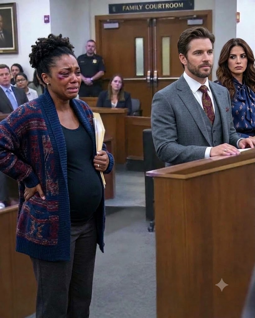 8 months pregnant, I entered court expecting only a painful divorce. Instead, my CEO husband and his mistress mocked and assaulted me openly—until the judge met my eyes. His voice trembled as he ordered the courtroom sealed, and everything suddenly changed.